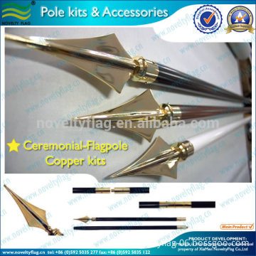 Sharp copper head of Flag pole accessories and kits